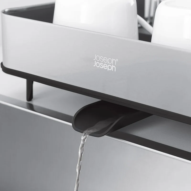 JOSEPH JOSEPH - Égouttoir à Vaisselle Extensible avec Bec Verseur Extend Steel