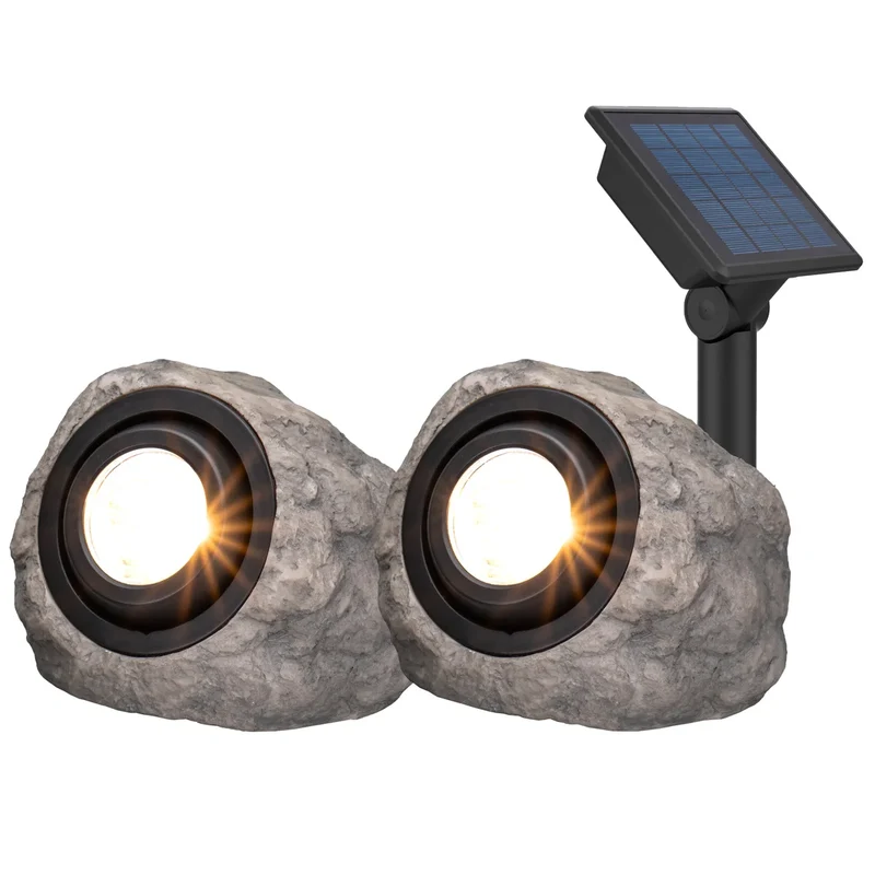 KODA - Paquet de 2 Projecteurs Solaire à DEL Aspect Pierre