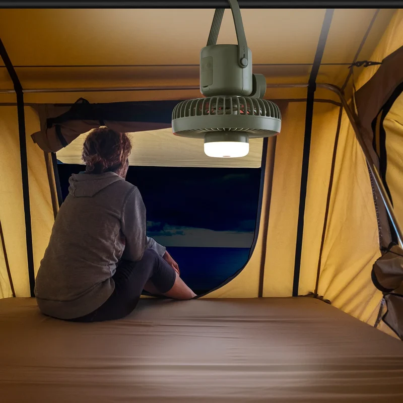 CAMELION - Ventilateur de Camping Rechargeable avec Lampe à DEL