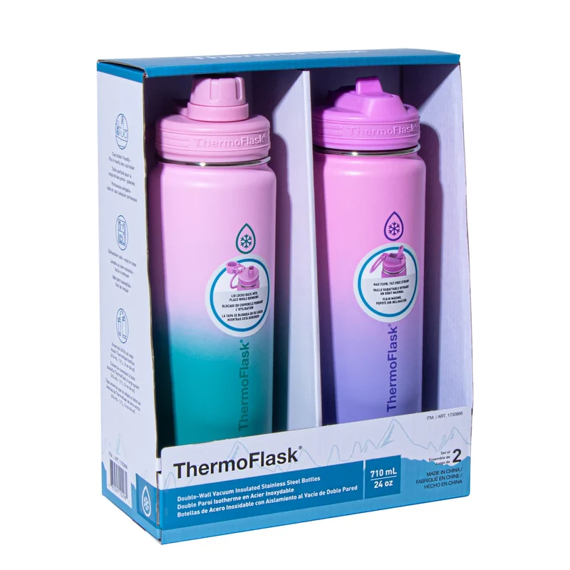 THERMOFLASK - Ensemble de 2 Bouteilles Isothermes de 710 ml