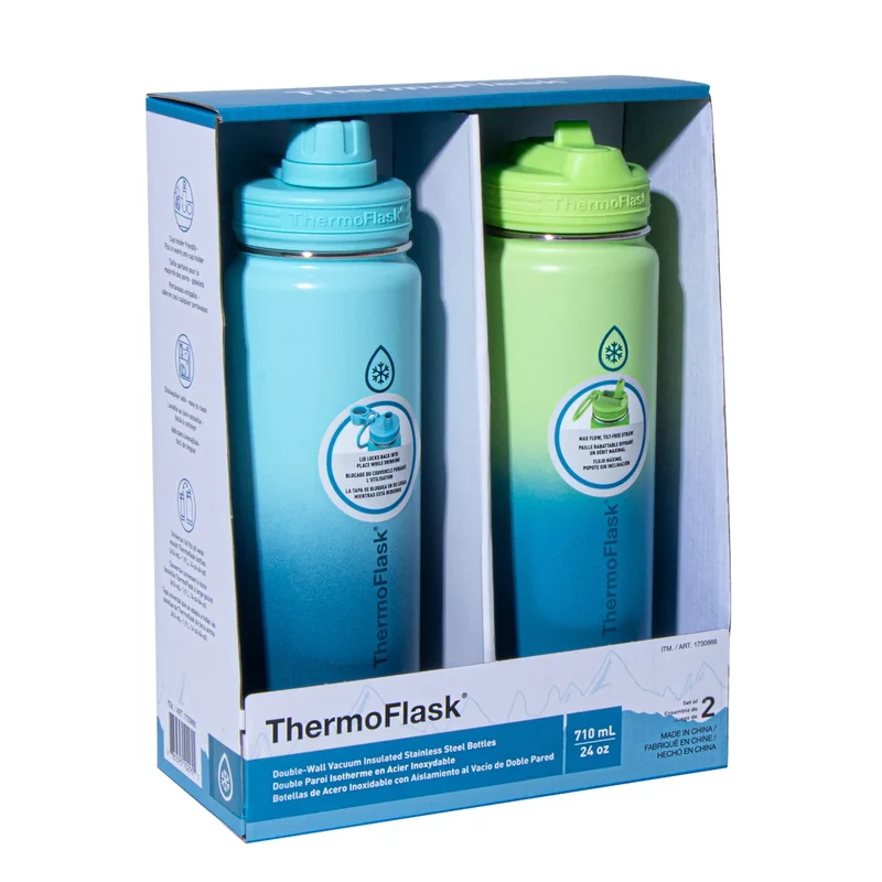 THERMOFLASK - Ensemble de 2 Bouteilles Isothermes de 710 ml