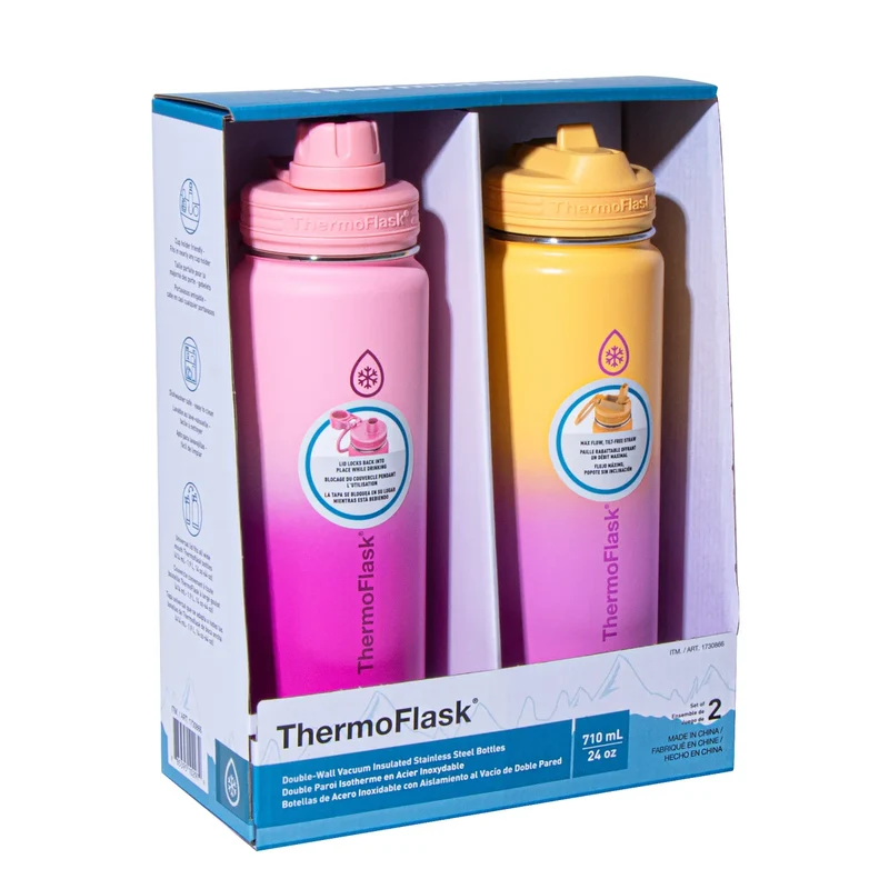 THERMOFLASK - Ensemble de 2 Bouteilles Isothermes de 710 ml