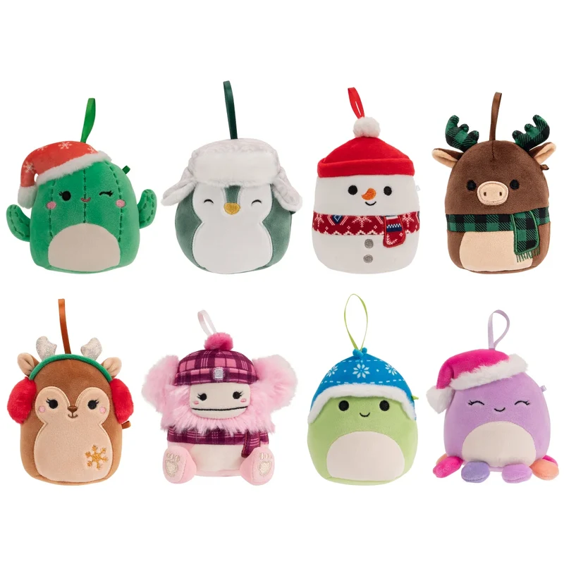 SQUISHMALLOWS - Ensemble de 8 Peluches d'Hiver