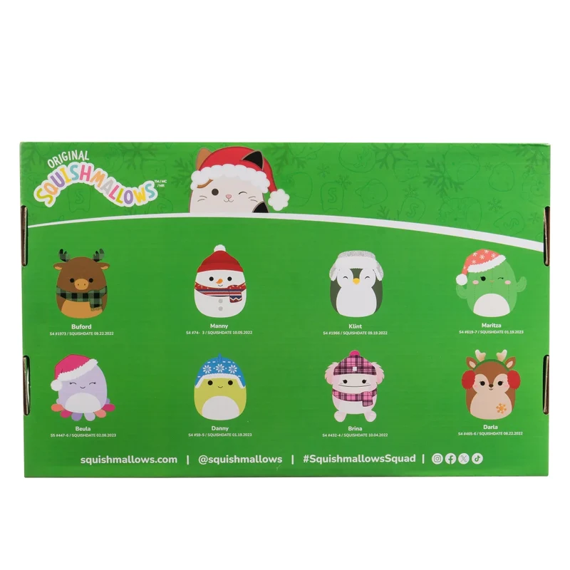 SQUISHMALLOWS - Ensemble de 8 Peluches d'Hiver