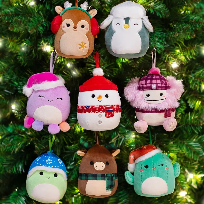 SQUISHMALLOWS - Ensemble de 8 Peluches d'Hiver