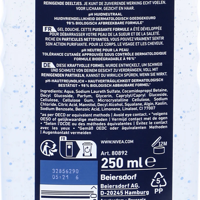 Gel douche pure impact