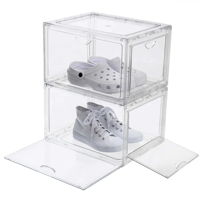 Paquet de 4 Boîtes à Chaussures Empilables
