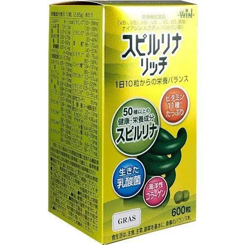 Japan Algae Spirulina Rich 600 Tablets