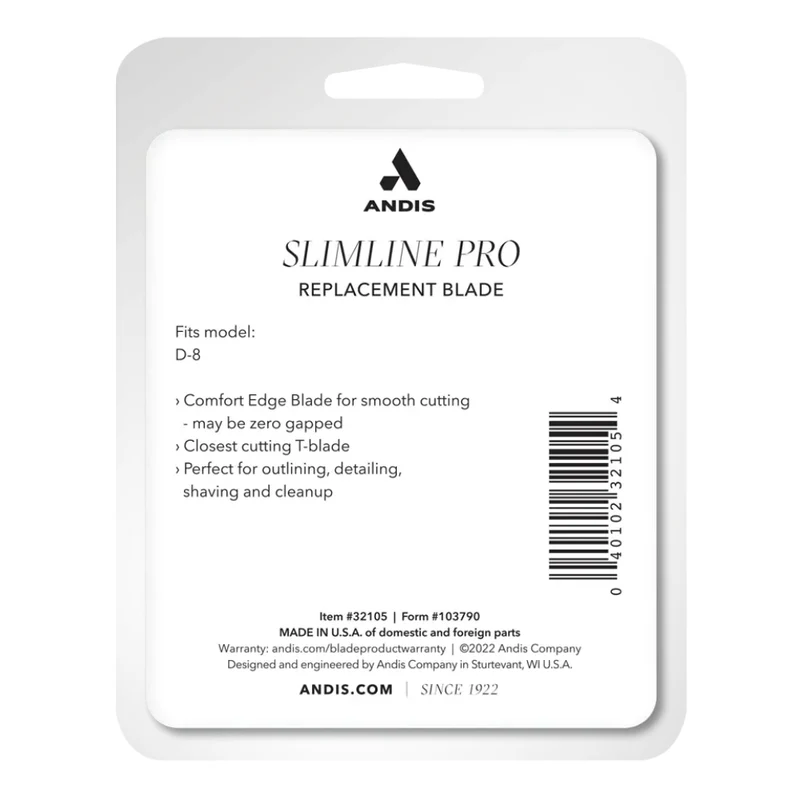 Lame de rechange en T "Comfort Edge T-Blade" acier au carbon #32105 - Pour Modèles SlimLine Pro Li D8 No. 32400