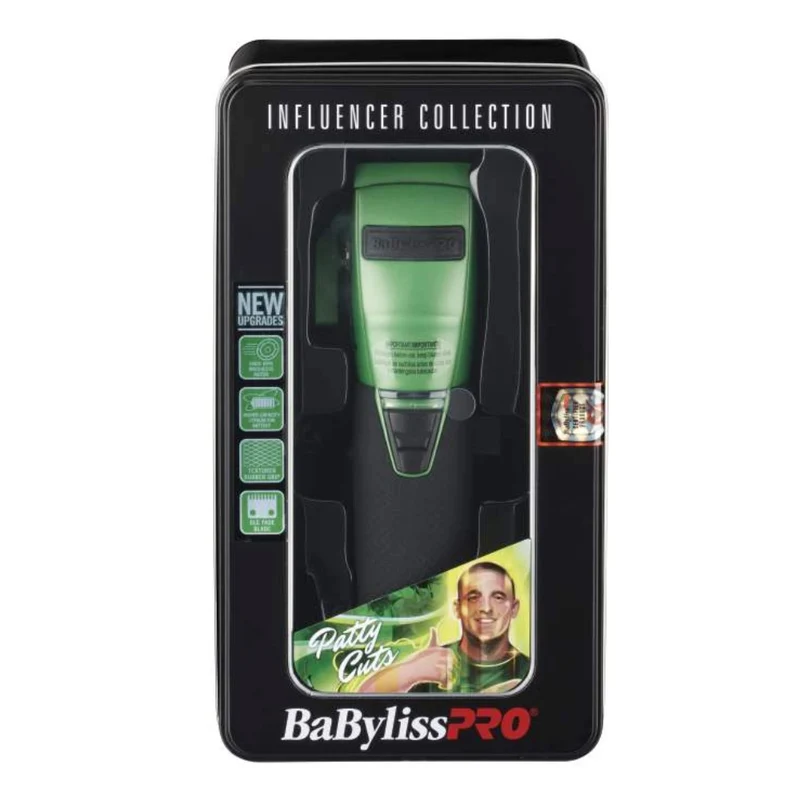 Tondeuse métallique sans fil avec pile lithium-ion "FX870GI Boost+" Édition Influenceur "Patty Cuts" - Noir & Vert