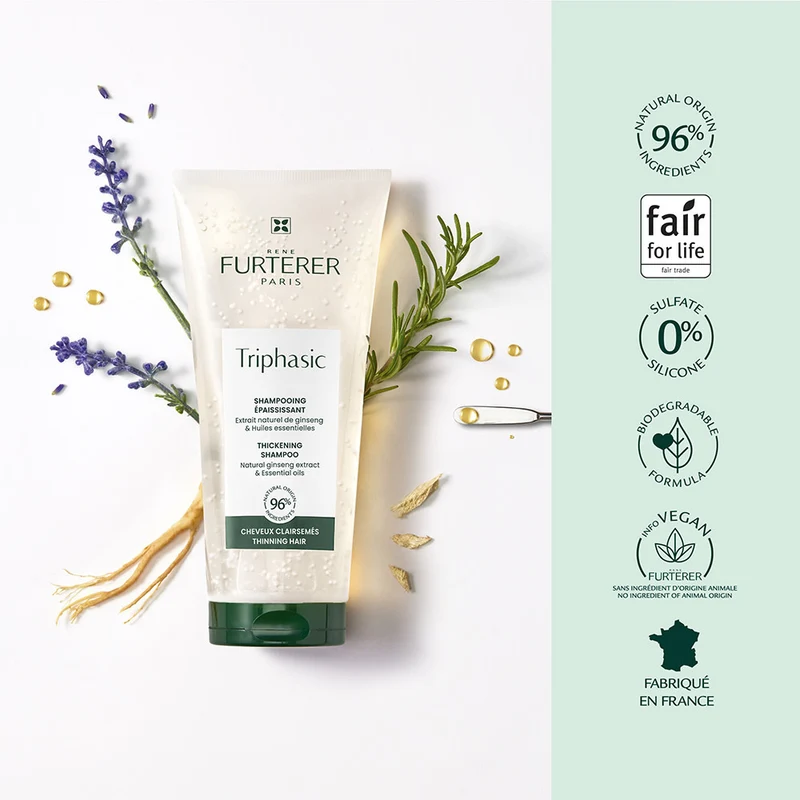Shampoing épaississant "Triphasic" freine la perte de densité - Favorise la croissance des cheveux