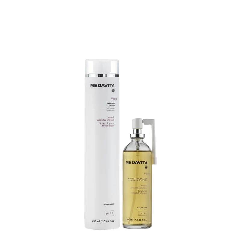 Ensemble "Solution Apaisante Velour" Shampoing et Lotion apaisante - Pour cuir chevelu sensible (250ml/8.45oz et 100ml/3.38oz)