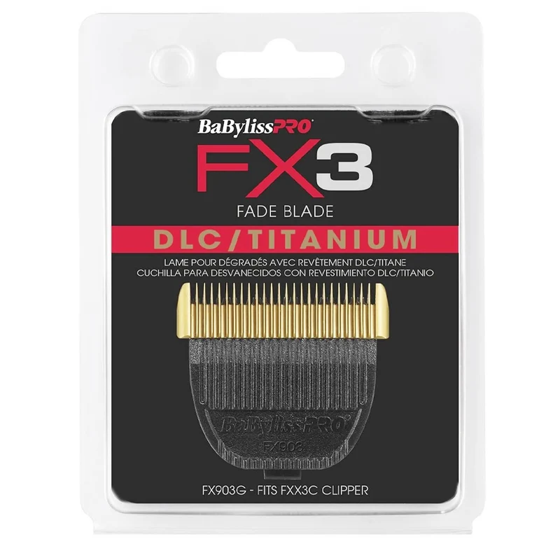 Lame de rechange pour tondeuse FX3 Lame pour dégradés ultra-mince DLC/Titane "FX903G" - Or