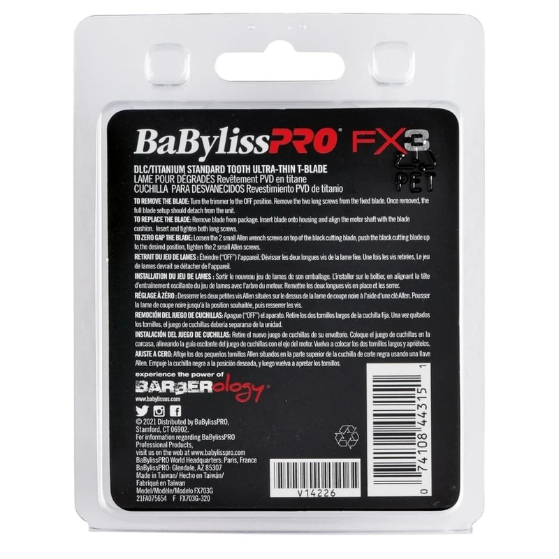 Lame de rechange pour tondeuse FX33T Lame en T à dents standard FX703G DLC/Titanium - Or