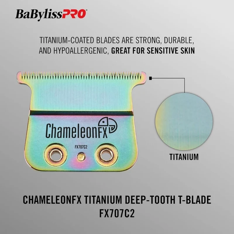 Lame de rechange pour tondeuse FX787 Lame en T à dents profondes de 2mm "FX707C2" Titanium - Chamelon