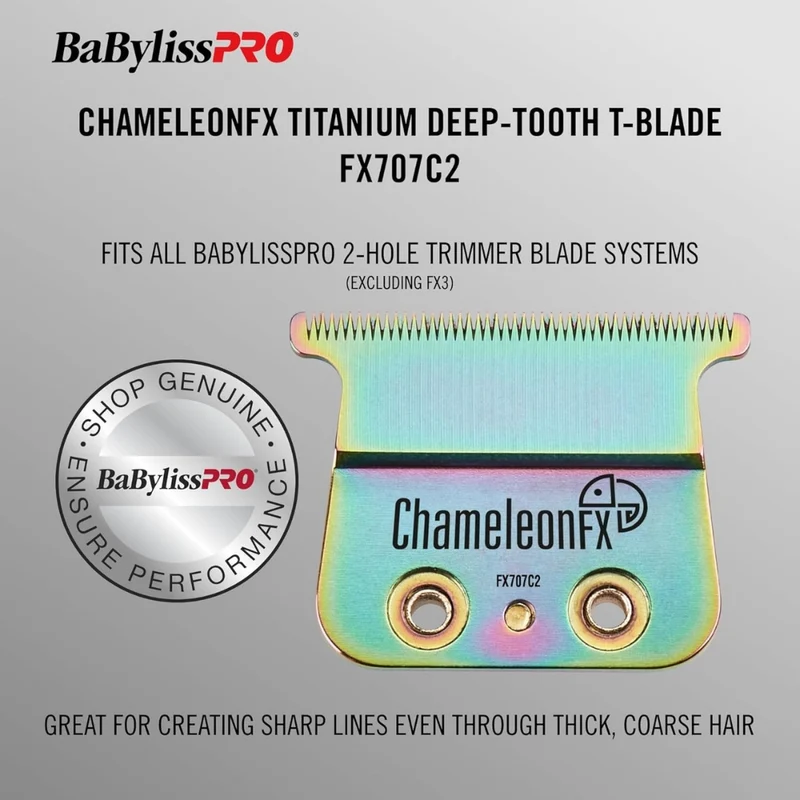 Lame de rechange pour tondeuse FX787 Lame en T à dents profondes de 2mm "FX707C2" Titanium - Chamelon