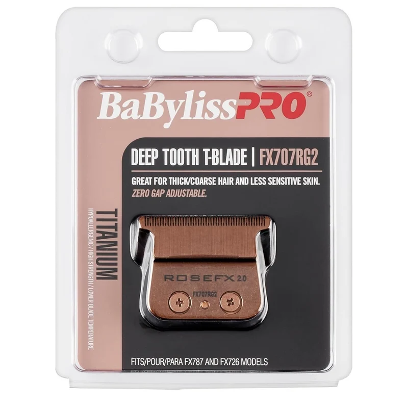 Lame de rechange pour tondeuse FX787 Lame en T à dents profondes de 2mm "FX707RG2" Titanium - Rose or