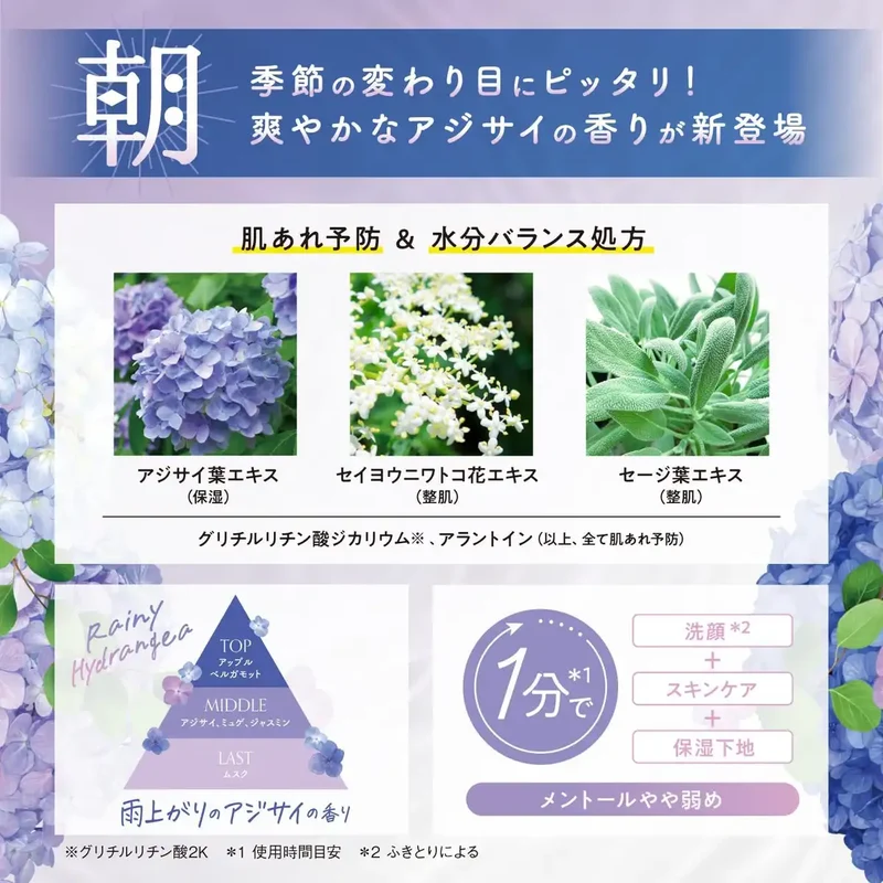 Saborino Mezamashi Sheet N 30 Sheets Hydrangea Scent Refreshing Skincare
