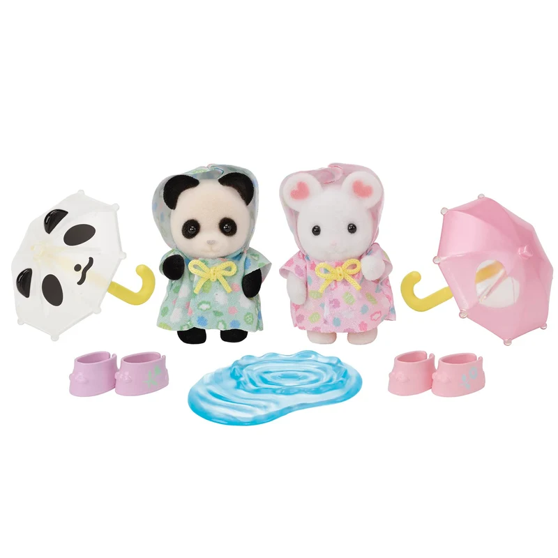 Epoch Sylvanian Families Dollhouse: Rain Play Nakayoshi Baby Set S-74 for 3 Years and Up