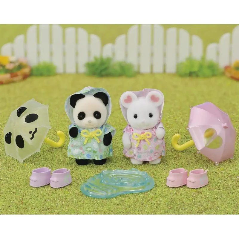 Epoch Sylvanian Families Dollhouse: Rain Play Nakayoshi Baby Set S-74 for 3 Years and Up