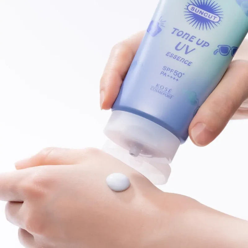 Kose Suncut Tone Up UV Snow White Blue Sunscreen 80g Daily