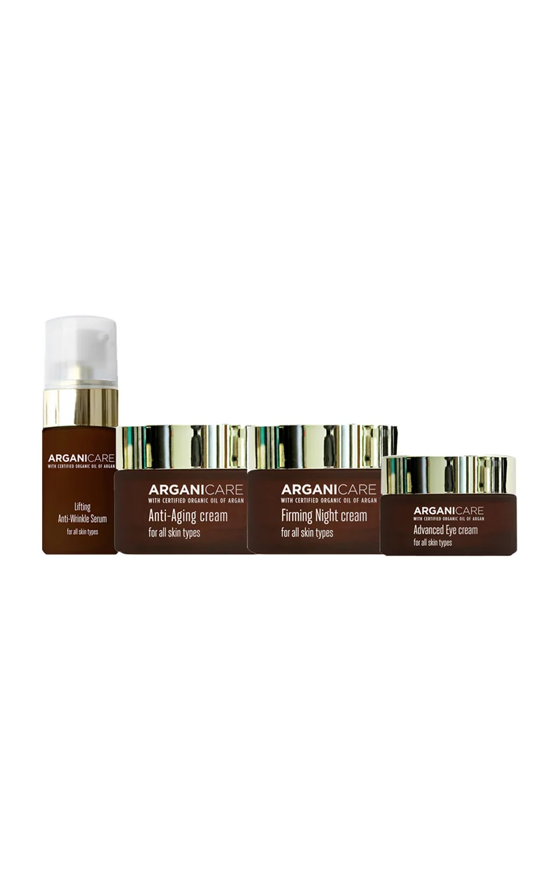 Routine complète anti-âge - Acide hyaluronique & argan - Visage & yeux - Peaux matures - 4 soins