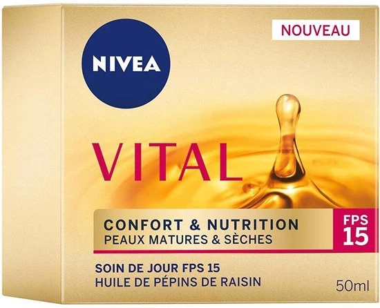 Nivea Soin du jour vital confort spt 15 - 50 ml