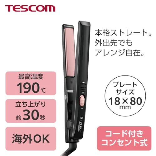 TESCOM Hair Iron Straightening Iron 18mm International THS7 AC100-120V/200-240V