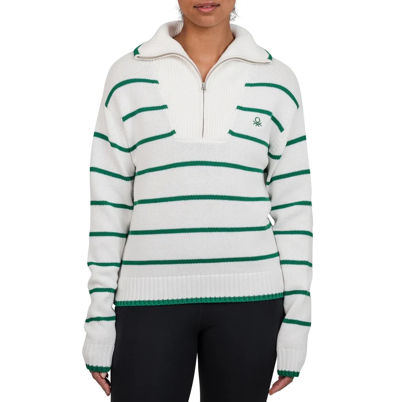 UNITED COLORS OF BENETTON - Chandail à Glissière un Quart pour Femme
