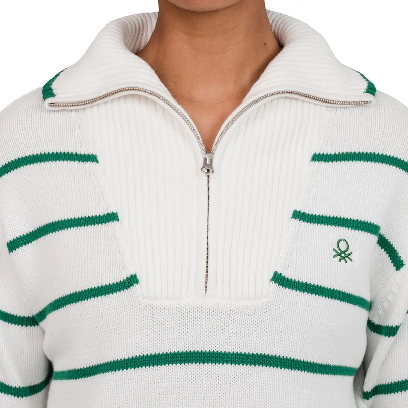 UNITED COLORS OF BENETTON - Chandail à Glissière un Quart pour Femme