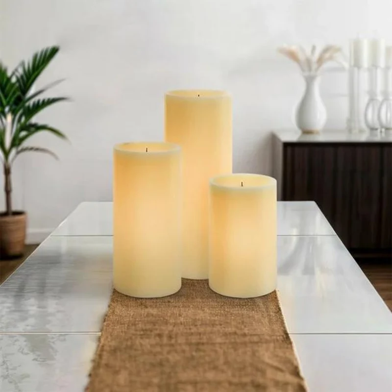GLOW WICK - Ensembe de 3 Bougies de Cire DEL
