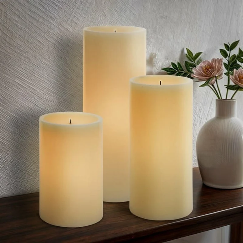 GLOW WICK - Ensembe de 3 Bougies de Cire DEL