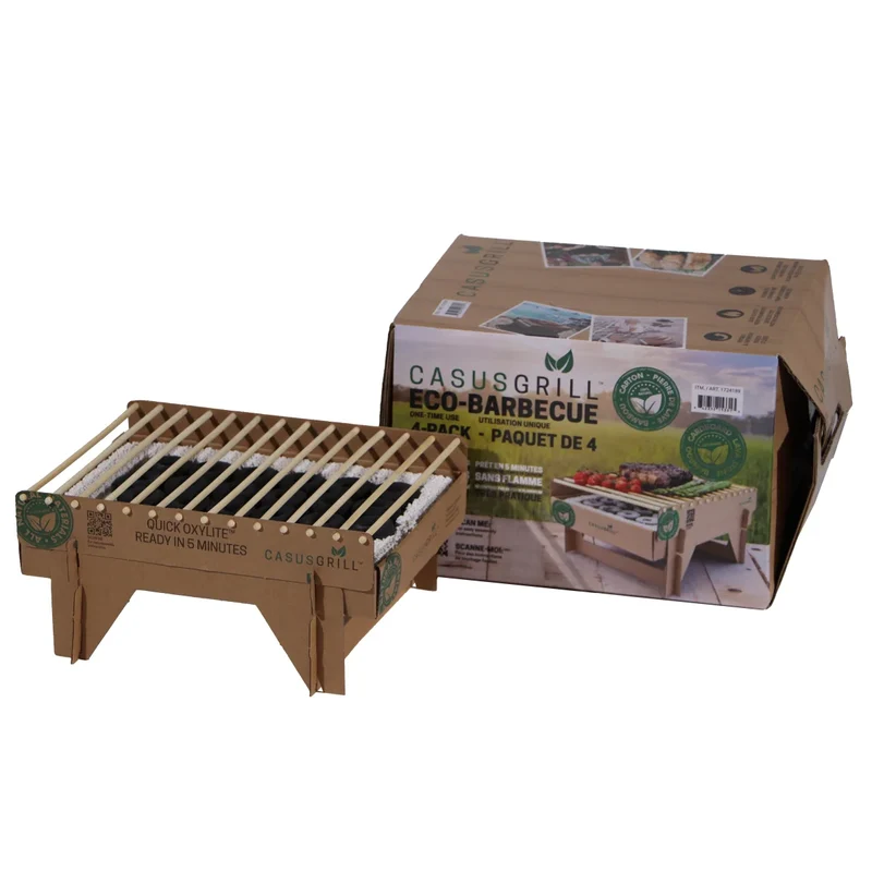 CASUSGRILL - Paquet de 4 Grills Jetables Eco-Barbecue