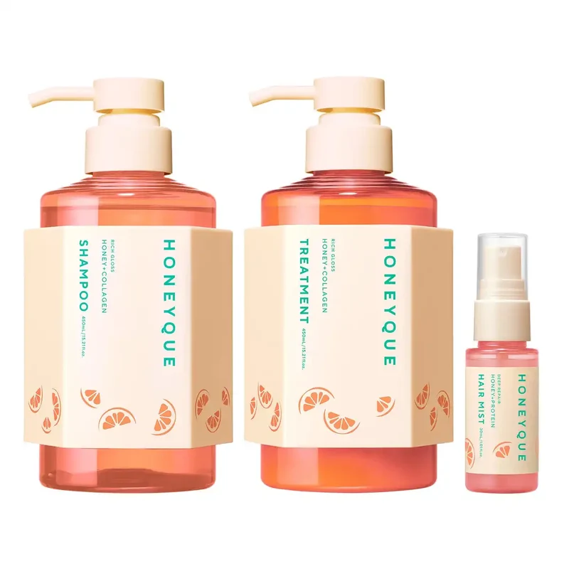 Hanique Honeyque Rich Gloss Kit with Grapefruit Scent Shampoo & Hair Treatment