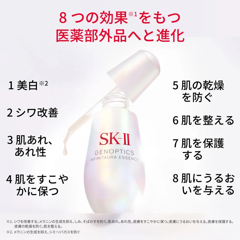 SK-II GenOptics Infinite Aura Essence 75mL — Whitening Serum White Floral