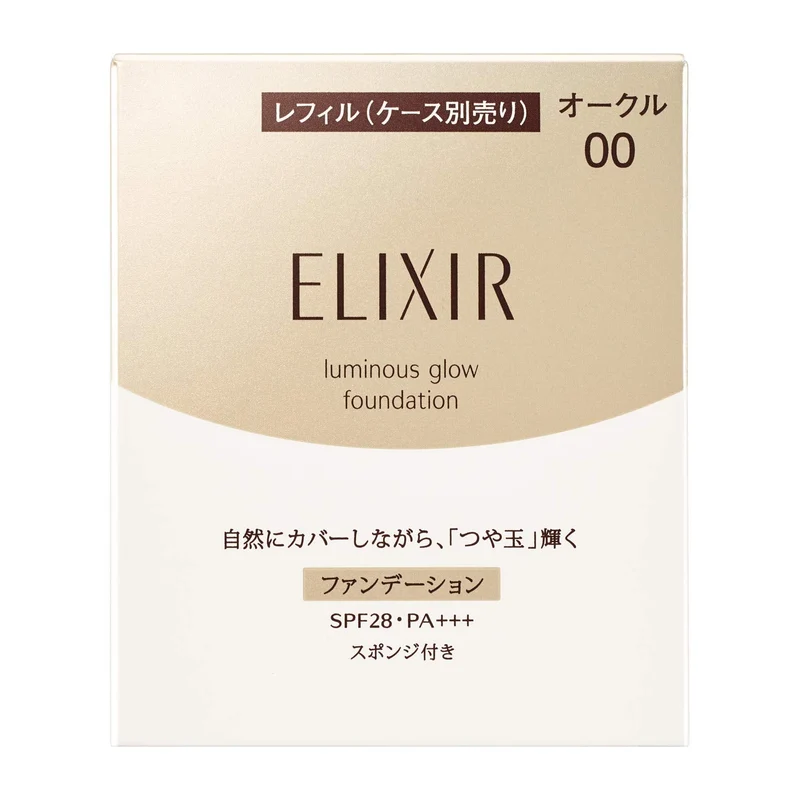 Shiseido Elixir Radiant Glow Foundation T Refill Fragrance-Free Ochre 00 10g