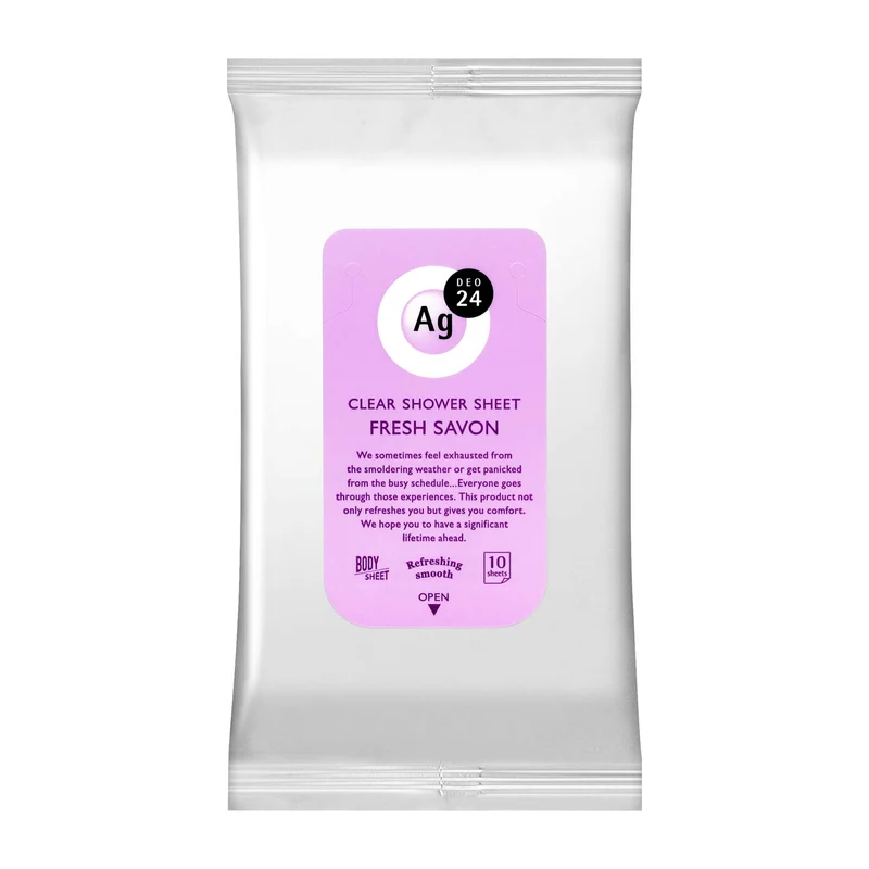 Seabreeze Fresh Savon Clear Shower Sheets Ag24 - 10 Pack