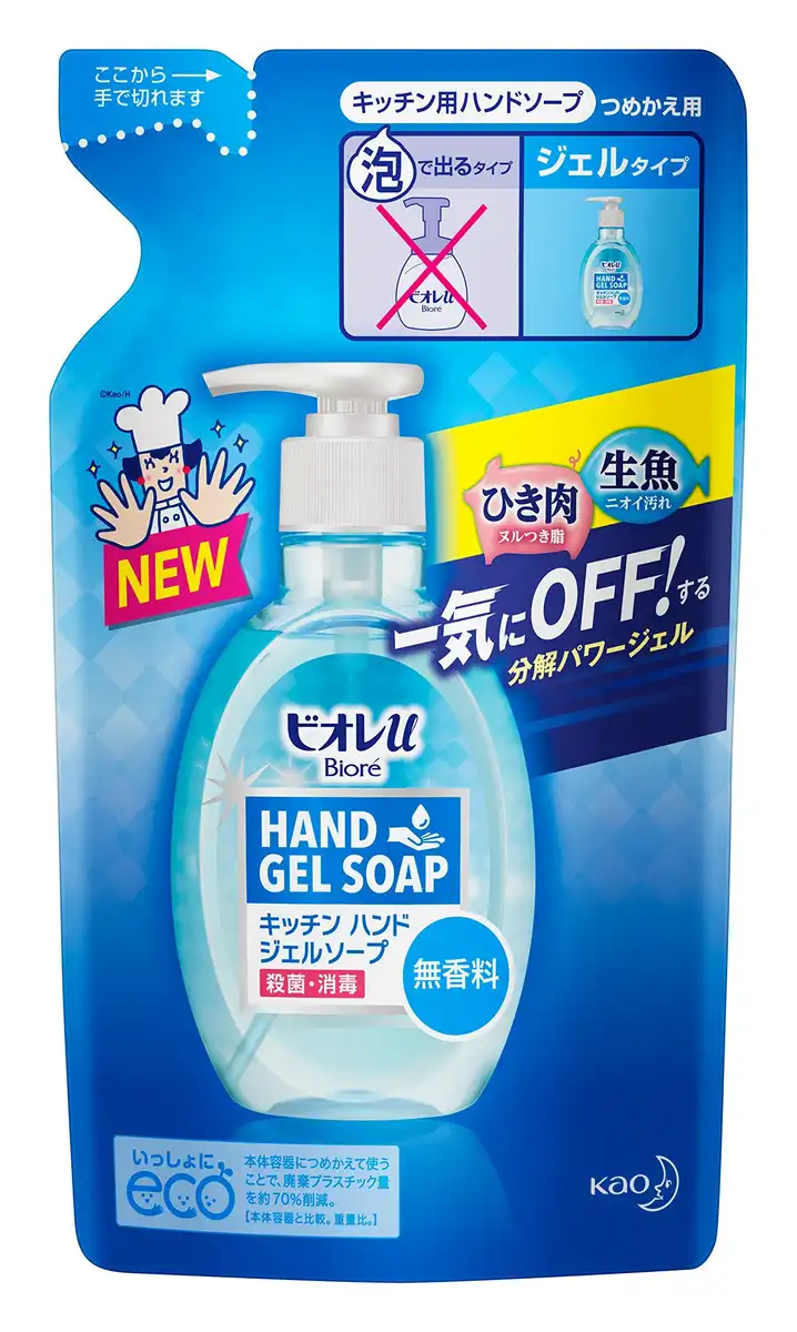 Biore U Unscented Kitchen Hand Gel Soap Refill 200ml