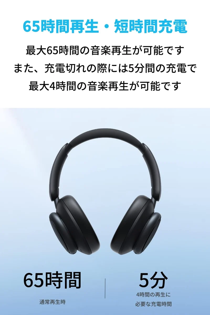 Anker Soundcore Space Q45 Bluetooth Wireless Headphones 65H Playtime ANC Black LDAC Hi Res Audio