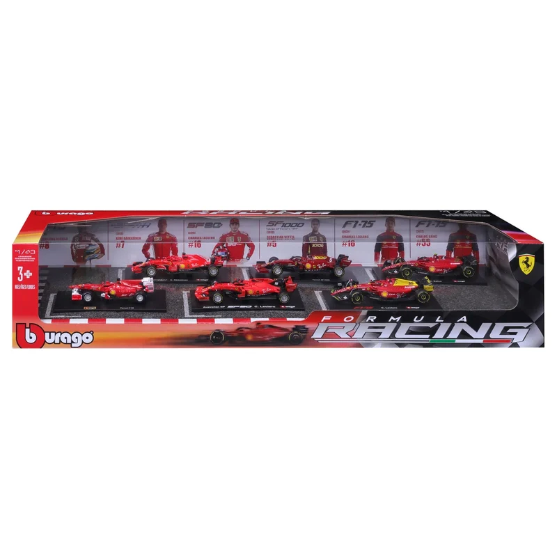 BURAGO - Ensemble de 6 Voitures de Course Formula 1 Ferrari