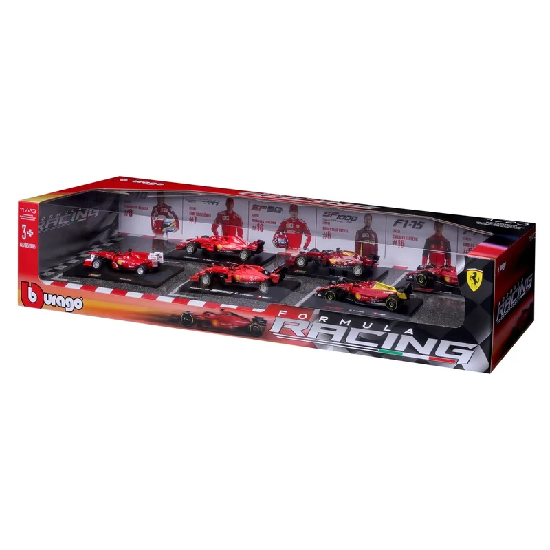 BURAGO - Ensemble de 6 Voitures de Course Formula 1 Ferrari