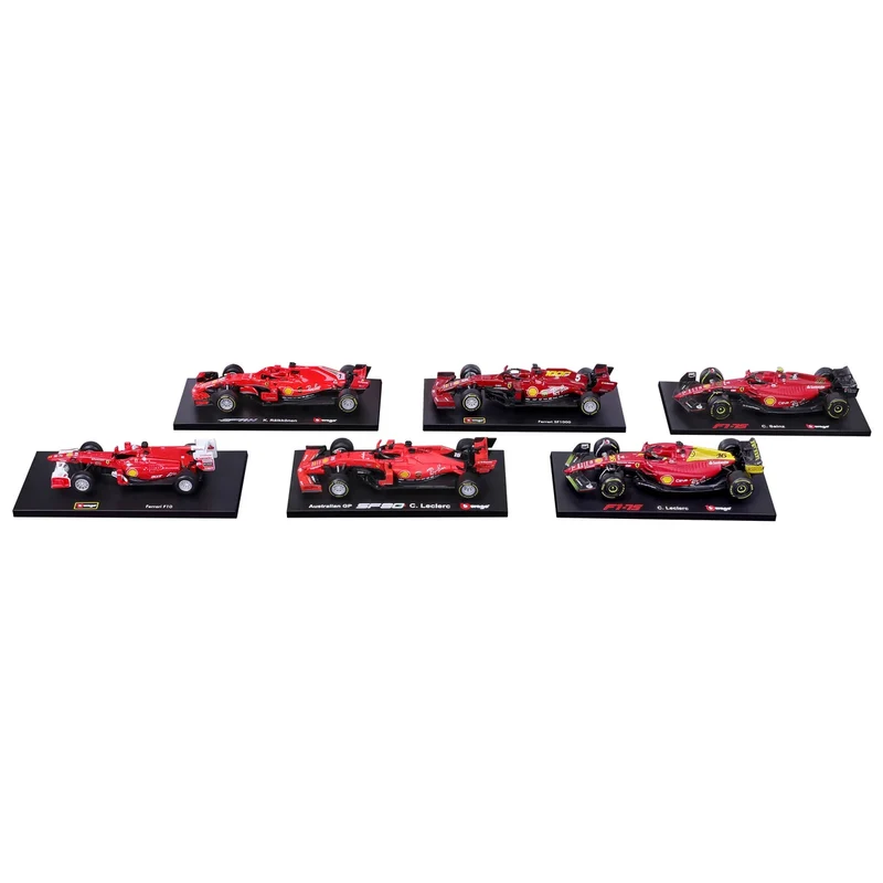 BURAGO - Ensemble de 6 Voitures de Course Formula 1 Ferrari