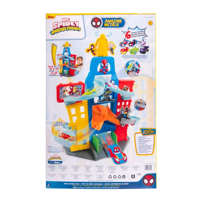 JAZWARES - Spidey et Ses Amis Extraordinaires Ensemble de Circuit Urbain Spidey en Métaux Incroyables