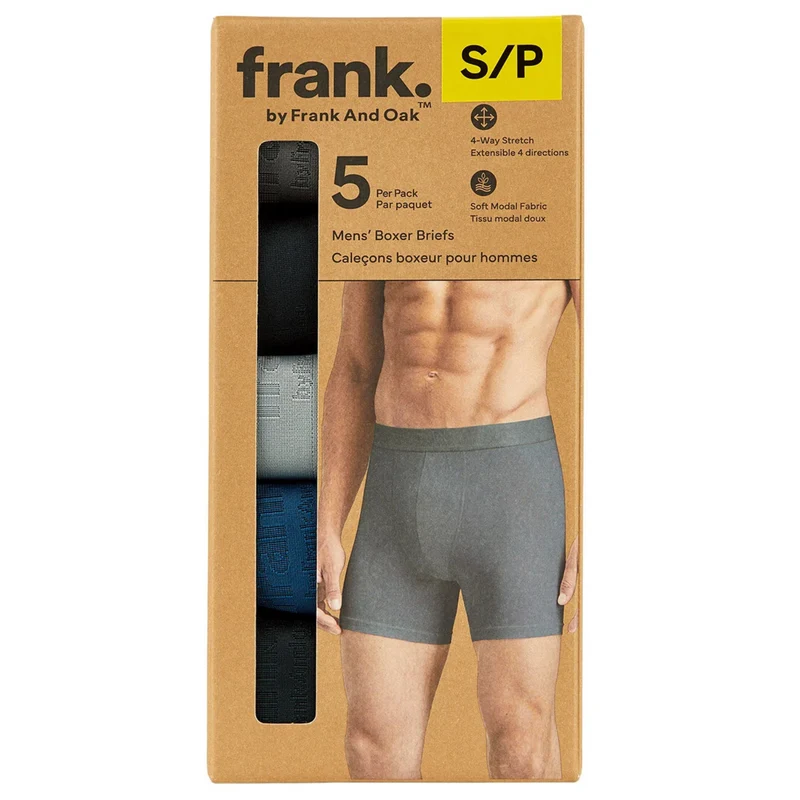FRANK BY FRANK AND OAK - Paquet de 5 Caleçons Boxeur pour Homme