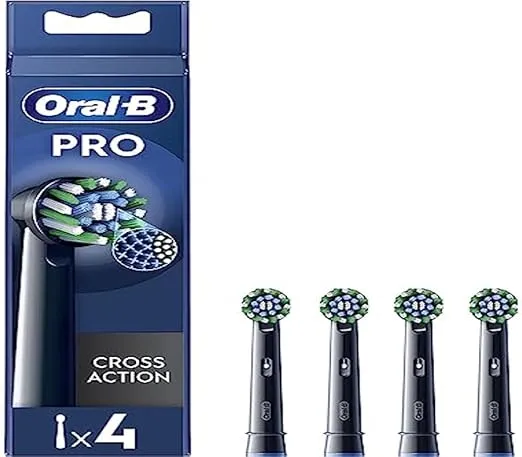 Oral-B Pro Cross Action Zwarte borstels voor elektrische tandenborstels, 4 stuks