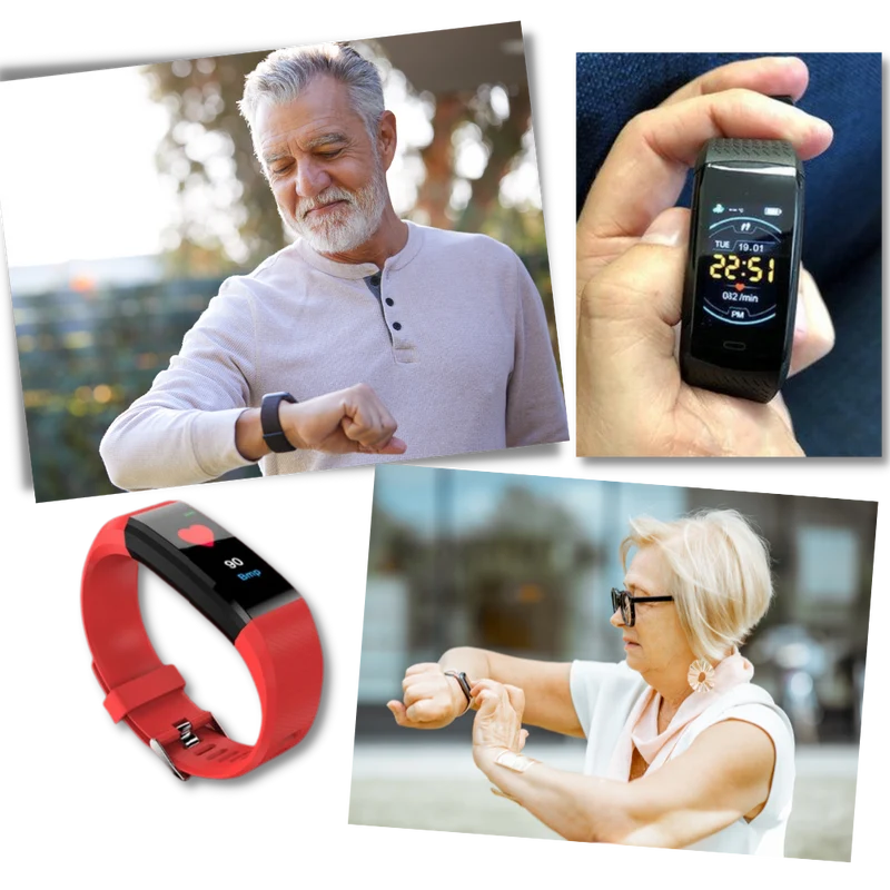 Smartwatch per Anziani - Facile da Usare - Monitoraggio della Salute e dell'Attività Fisica