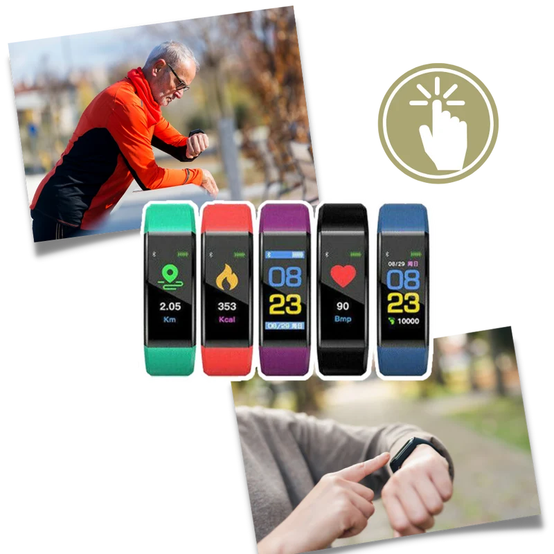 Smartwatch per Anziani - Facile da Usare - Monitoraggio della Salute e dell'Attività Fisica