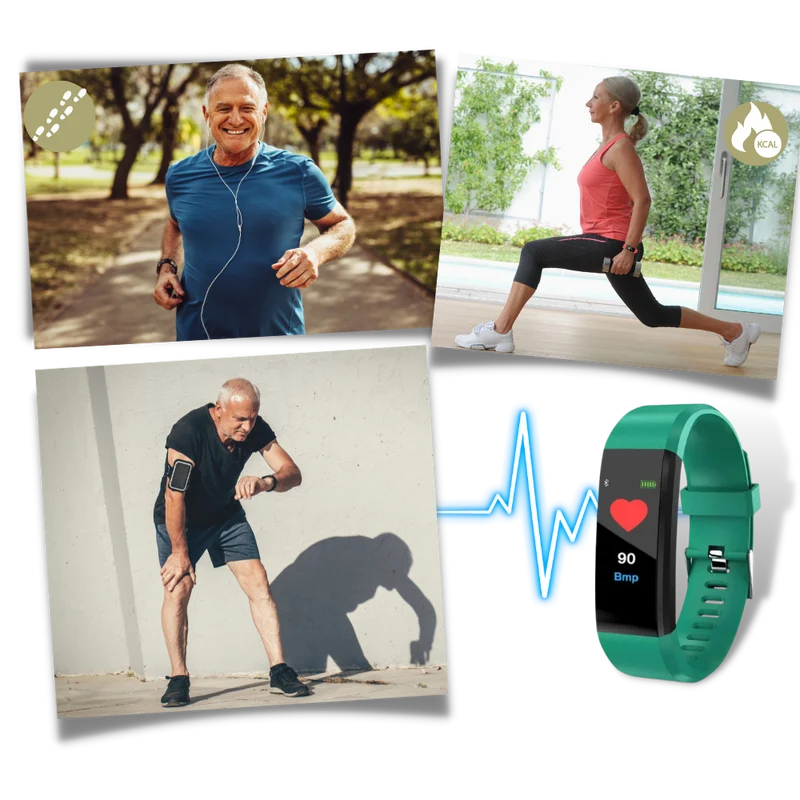 Smartwatch per Anziani - Facile da Usare - Monitoraggio della Salute e dell'Attività Fisica
