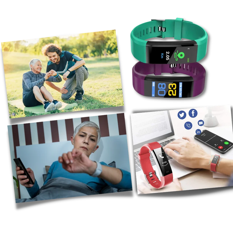 Smartwatch per Anziani - Facile da Usare - Monitoraggio della Salute e dell'Attività Fisica