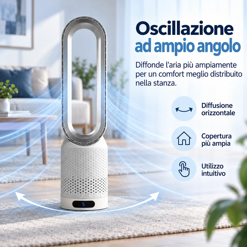 AirPure – Ventilatore a torre senza pale ultra silenzioso (< 32 dB)